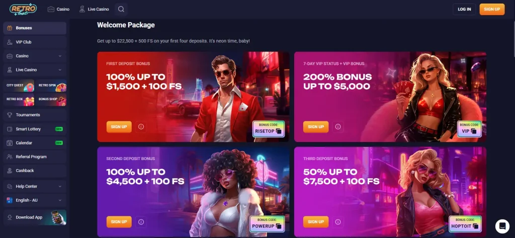 View of RetroBet