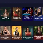 View of the RetroBet Australian live casino lobby showing dealer table categories